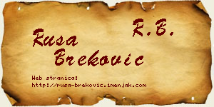 Rusa Breković vizit kartica